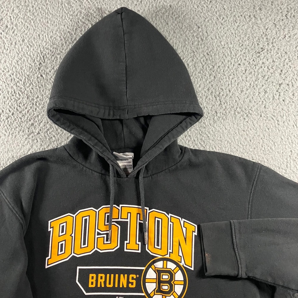 Boston Bruins Hoodie L Black Pullover NHL Hockey Graphic Sweatshirt Fan Gear
